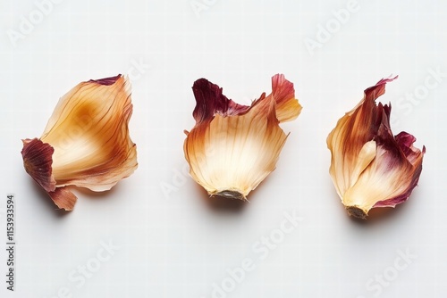 Wallpaper Mural Three Red Onion Skins on White Background Torontodigital.ca