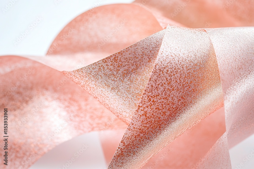 Elegant Peach Satin Ribbon, a Luxurious Close-up Texture