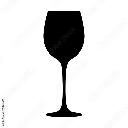 Black wine glass silhouette vector illustration on white background