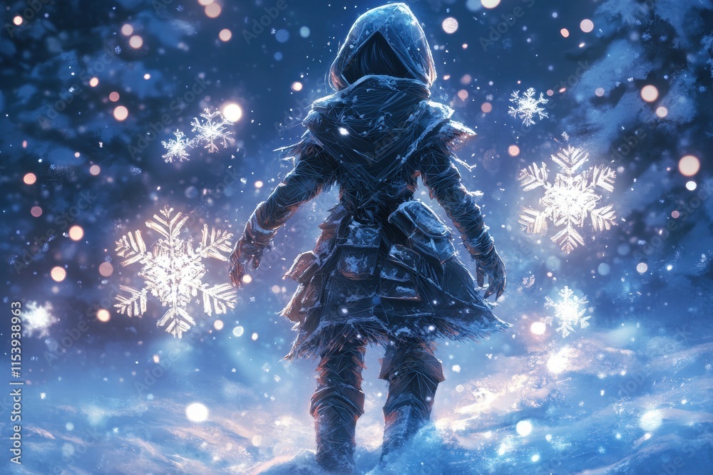 Fototapeta premium Solitary Figure in a Winter Wonderland