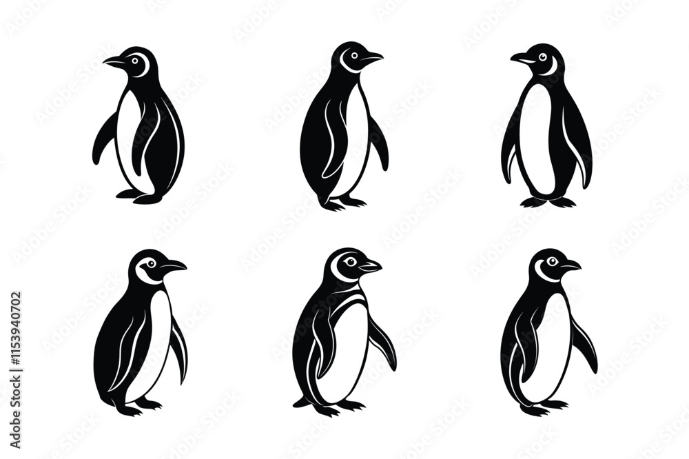 Naklejka premium penguin with flowers