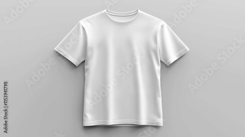 A plain white T-shirt mockup presented on a neutral background, perfect for showcasing designs or prints in promotional materials.