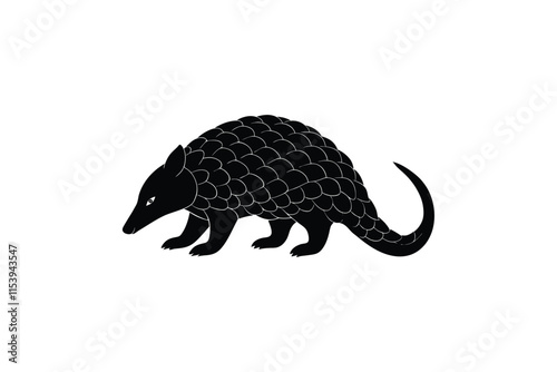 A Pangolin silhuette vector art 