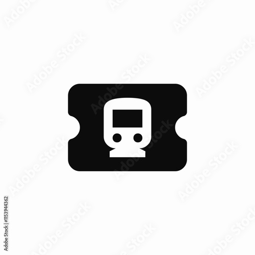 train ticket icon sign vector