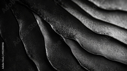 Textura de cuero o material negro en relieve photo