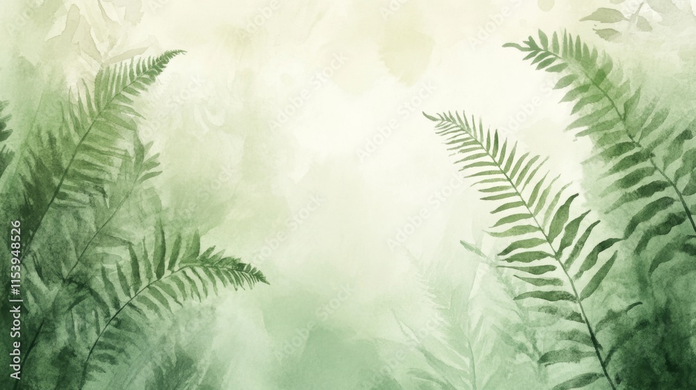 Obraz premium Lush green ferns in tranquil nature scene forest illustration calm environment close-up serenity concept for seo impact