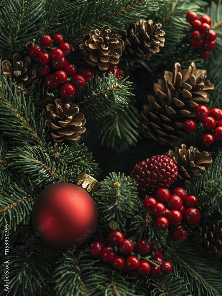 Holiday Christmas Wreath with Berries Holiday Christmas Wreath with Berries