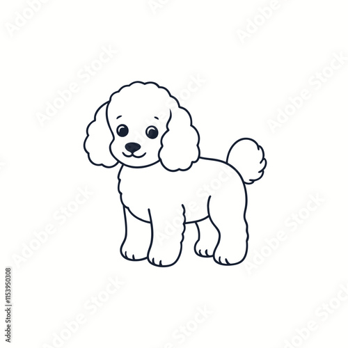 vector Poodle silhouette white background. vector cartoon illustration isolated on white background