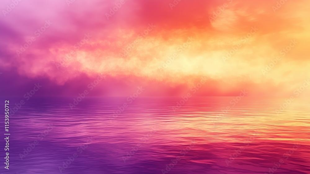 Fototapeta premium Stunning Sunset Over Water With Soft Purple and Orange Hues