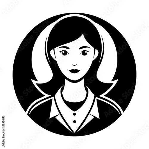 Stylish Women's Icon: High-Quality Silhouette Vector on Transparent Background