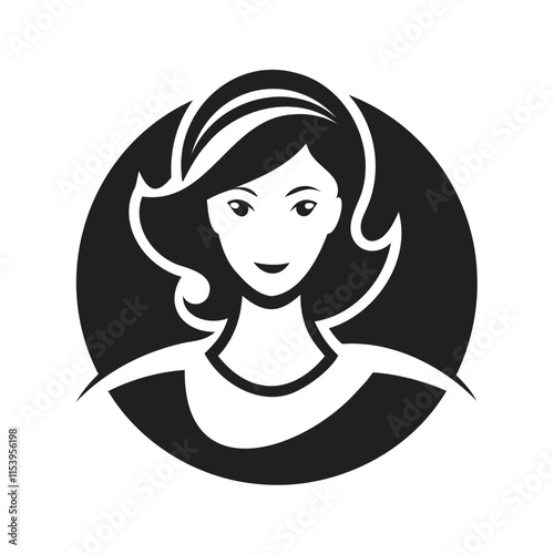 Stylish Women's Icon: High-Quality Silhouette Vector on Transparent Background
