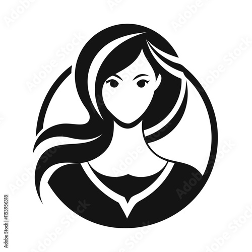 Stylish Women's Icon: High-Quality Silhouette Vector on Transparent Background