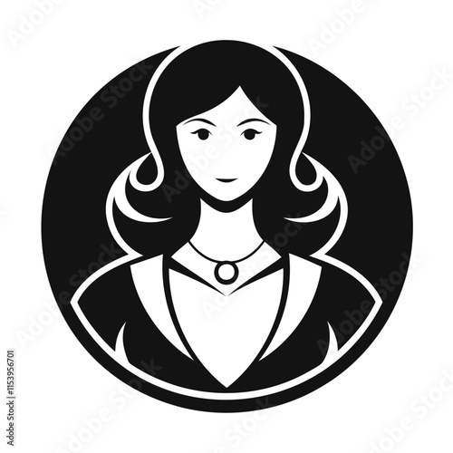 Beautiful Women's icon, silhouette vector Illustration For graphic design project, transparent background