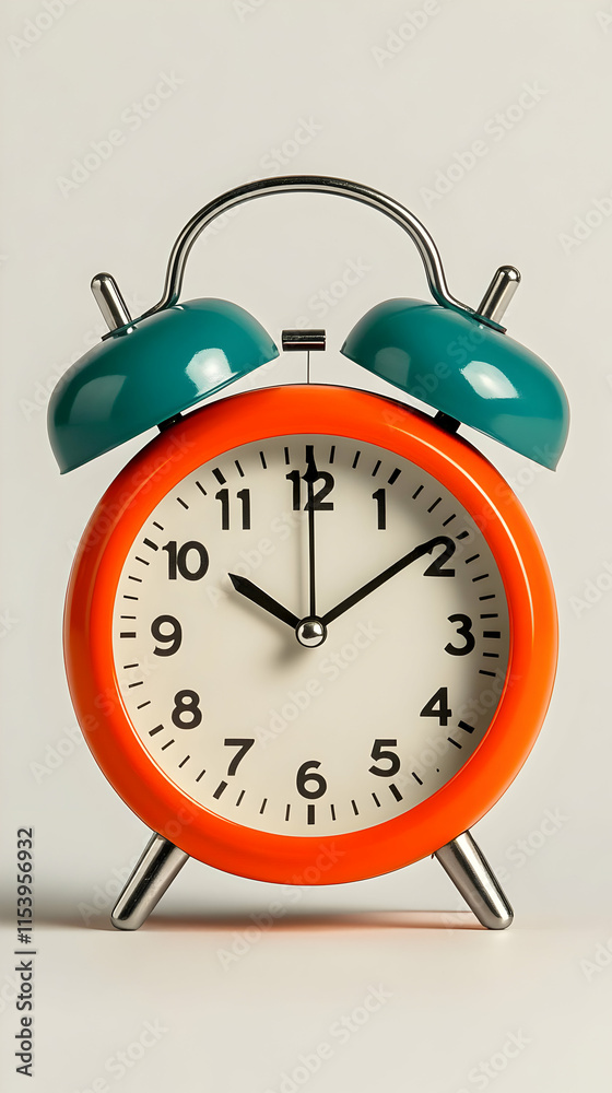 Retro Orange Alarm Clock 3D Illustration Retro Orange Alarm Clock 3D Illustration