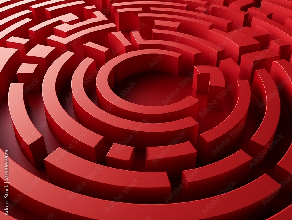 Abstract Red Maze Pattern Abstract Red Maze Pattern