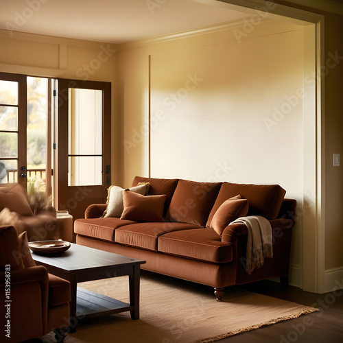 modern living room with fireplace