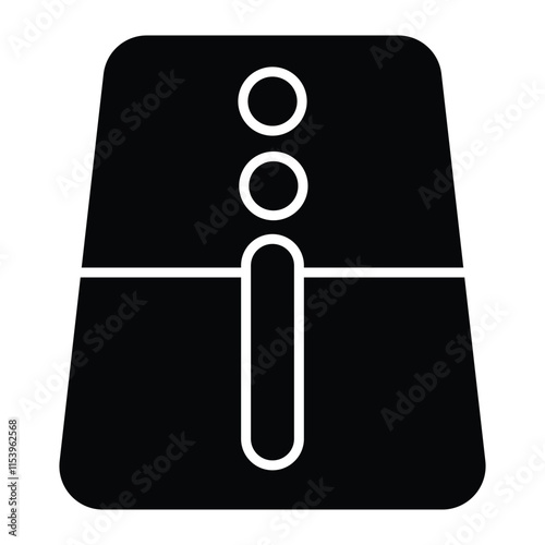 Air fryer icon. Cooking fry appliance icon simple vector isolated on white background. Black cooking air fryer appliance icon for logo, website, social media, mobile app and UI illustration.