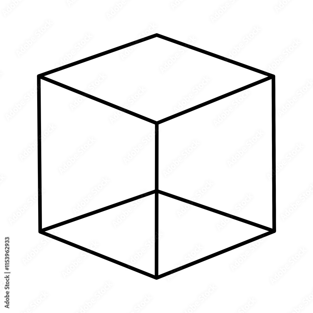 Vector icon of the geometric figure of the cube. Vector icon of the geometric figure of the cube.