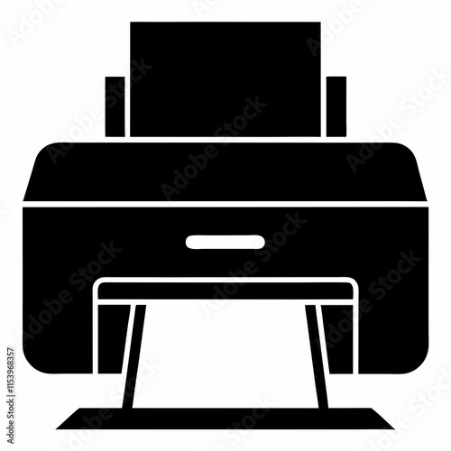 Printer Black Silhouette Vector Design