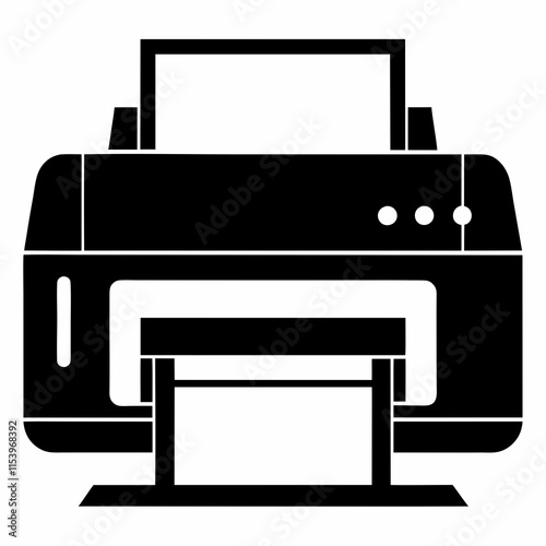 Printer Black Silhouette Vector Design