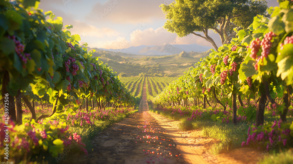 Fototapeta premium vineyard in the morning