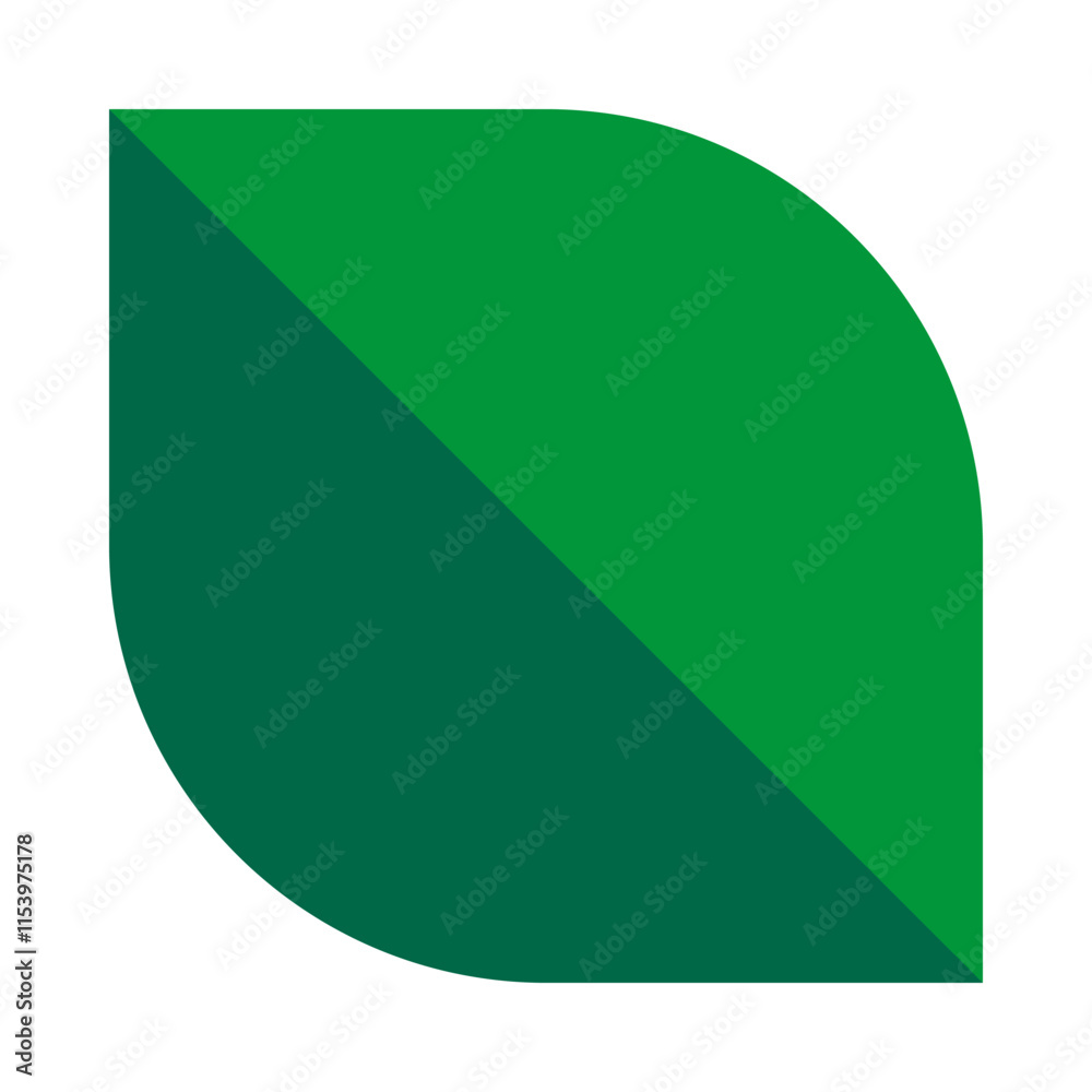 Split Two Corner Circle Green Leaf Split Two Corner Circle Green Leaf