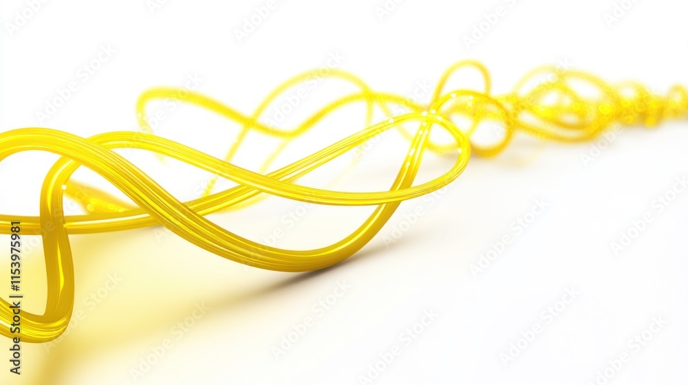 Abstract yellow swirling lines on white background. Abstract yellow swirling lines on white background.