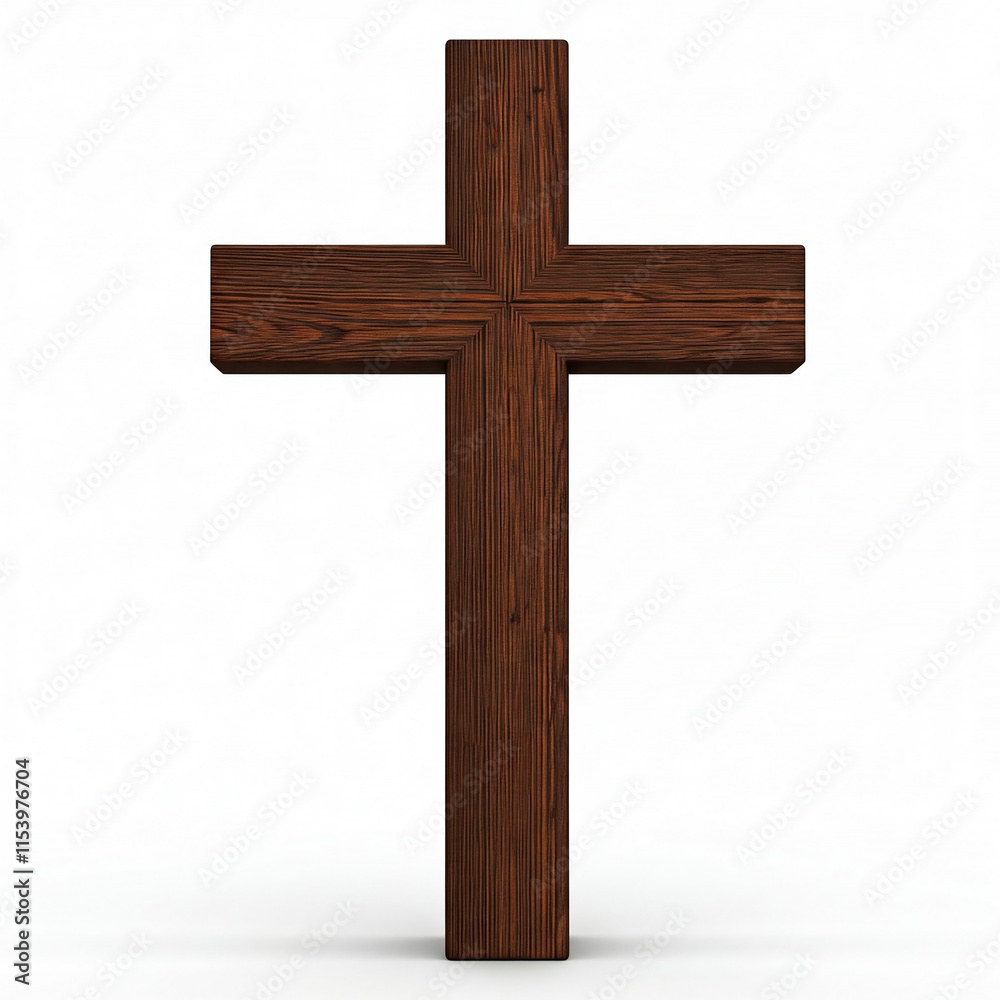 Dark wood Christian cross with texture