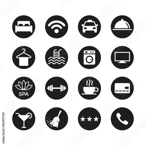 Hotel icon set vector logo icon pack clipart