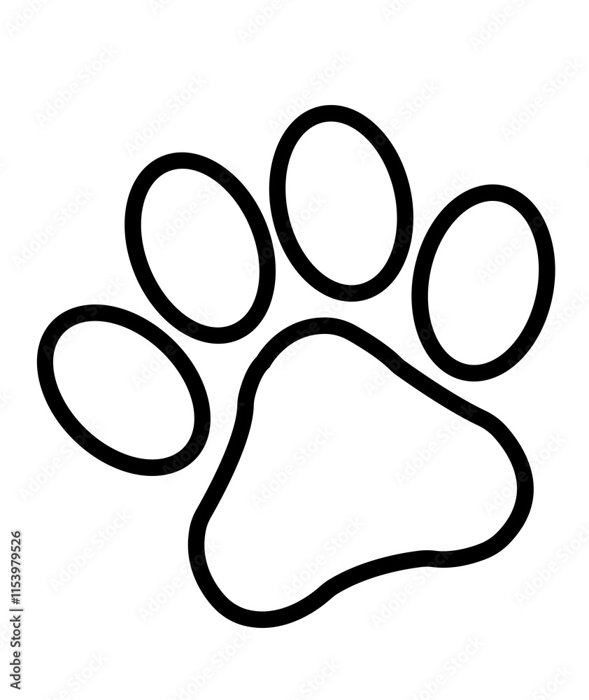 Dog paw print clip art design on plain white transparent isolated background for card, shirt, hoodie, sweatshirt, apparel, card, tag, mug, icon, poster or badge Dog paw print clip art design on plain white transparent isolated background for card, shirt, hoodie, sweatshirt, apparel, card, tag, mug, icon, poster or badge