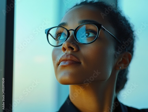 Professional Woman Looking into the Future photo