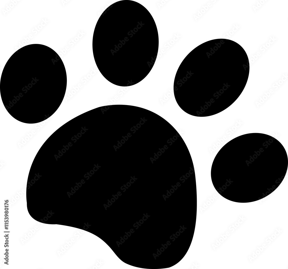Dog paw print clip art design on plain white transparent isolated background for card, shirt, hoodie, sweatshirt, apparel, card, tag, mug, icon, poster or badge Dog paw print clip art design on plain white transparent isolated background for card, shirt, hoodie, sweatshirt, apparel, card, tag, mug, icon, poster or badge