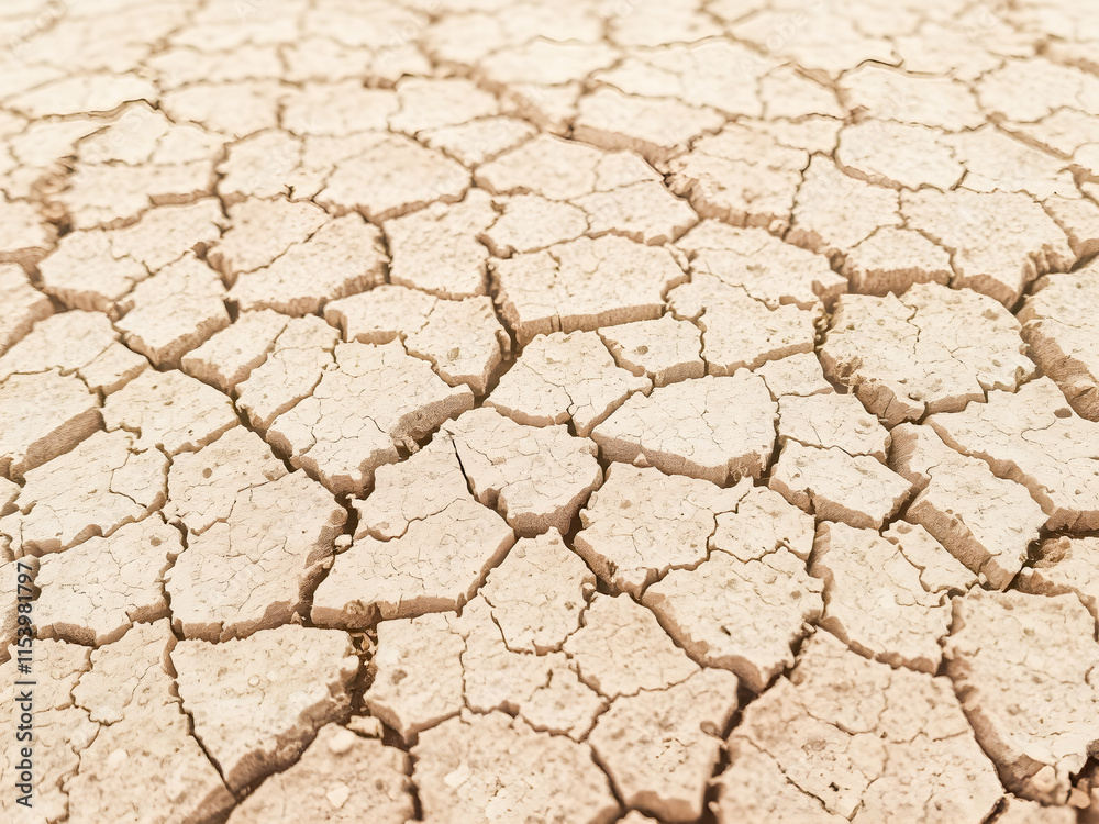 Arid cracked earth texture shows a barren landscape of drought-stricken soil Arid cracked earth texture shows a barren landscape of drought-stricken soil