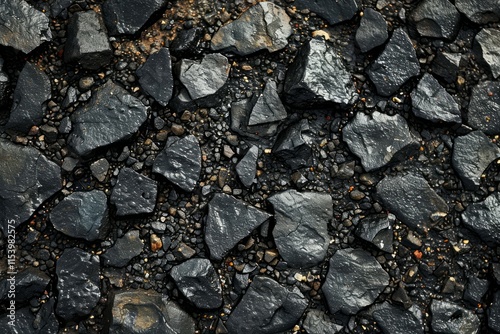 Wallpaper Mural Image of asphalt grey surface with stones. Texture for background usage Torontodigital.ca