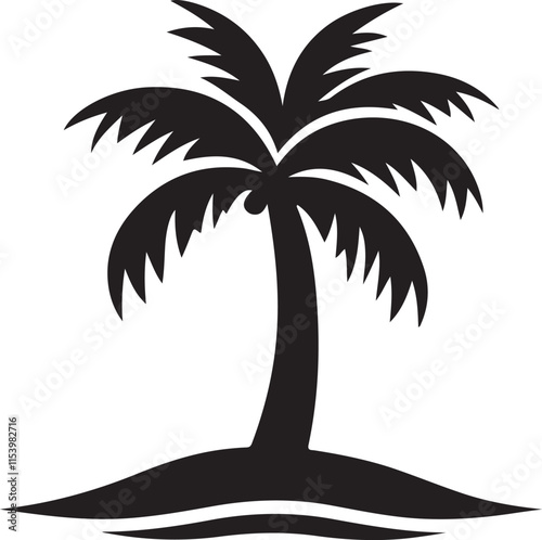 Palm tree silhouette vector art.