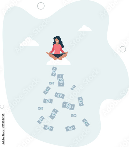 Financial guru or expert, behavioral finance mindfulness for wealth management, money and investment advisor concept.flat characters.