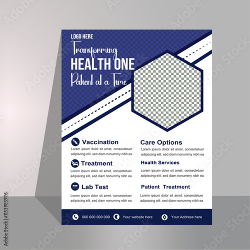 Corporate healthcare and medical cover and a4 flyer design template for print.