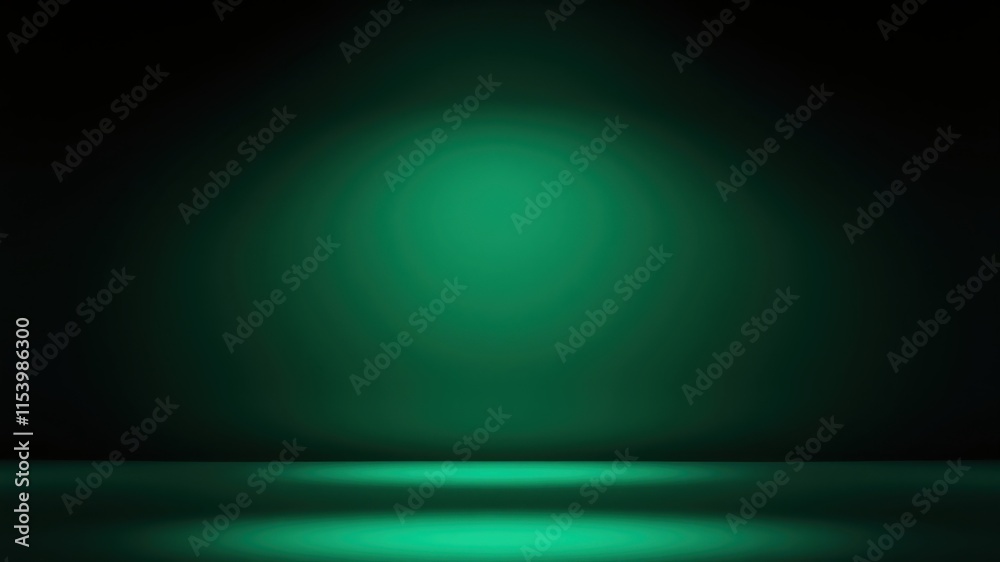 Obraz premium Dark Green Gradient Studio Background for Product Displays