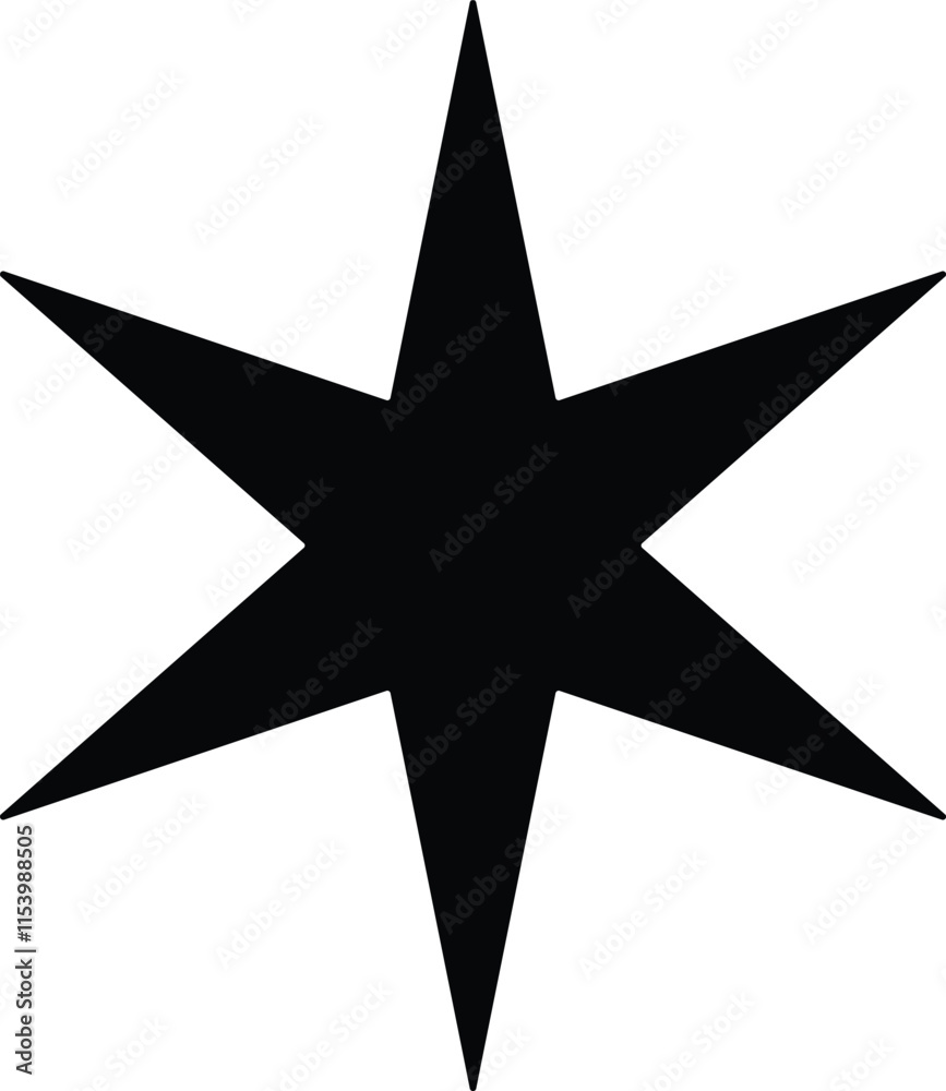 Obraz premium Star clip art design on plain white transparent isolated background for card, shirt, hoodie, sweatshirt, apparel, card, tag, mug, icon, poster or badge