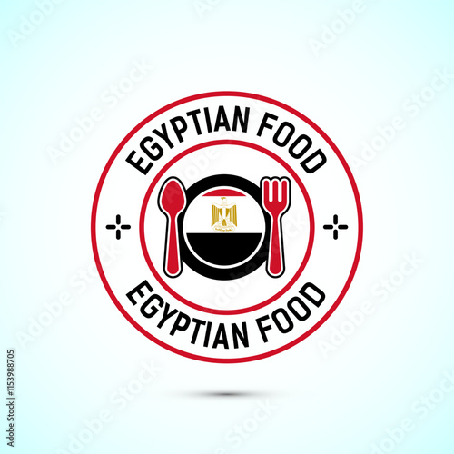 Egyptian food icon badge with flag, suitable for restaurant business