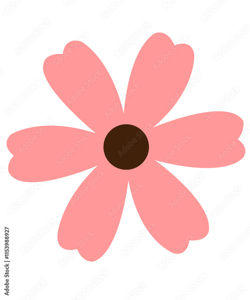 Flower clip art design on plain white transparent isolated background for card, shirt, hoodie, sweatshirt, apparel, tag, mug, icon, poster or badge Flower clip art design on plain white transparent isolated background for card, shirt, hoodie, sweatshirt, apparel, tag, mug, icon, poster or badge