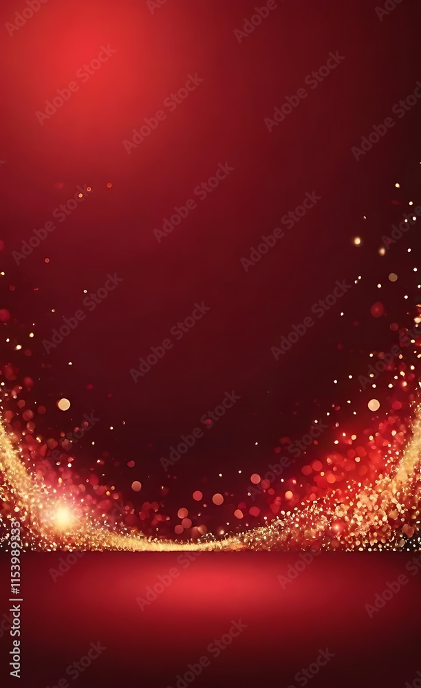 Naklejka premium Gold Star Stage with Spotlight