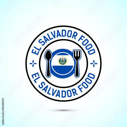 El Salvador food icon badge with flag, suitable for restaurant business