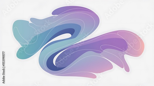 Abstract swirling pastel wave design art