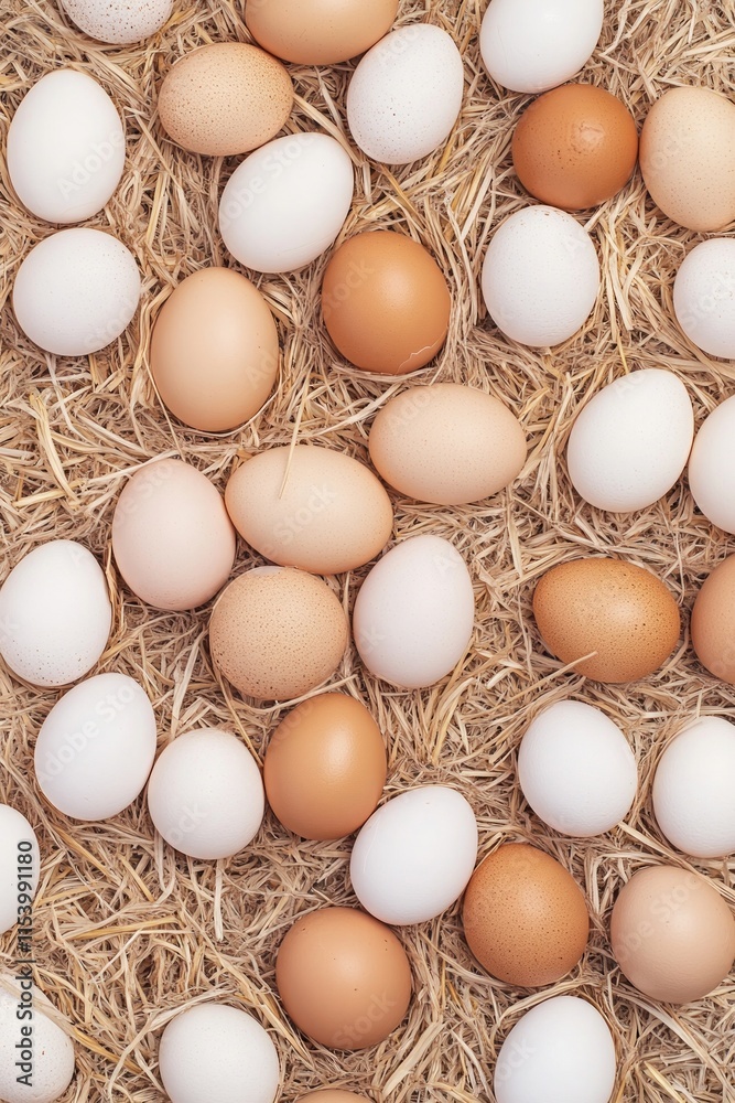 A Bountiful Nest of Fresh Eggs, a Natural and Nutritious Food Source A Bountiful Nest of Fresh Eggs, a Natural and Nutritious Food Source