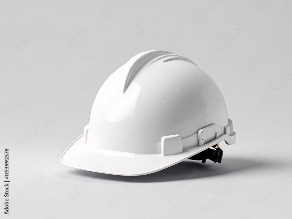 Fototapeta premium White hard hat for construction site safety.