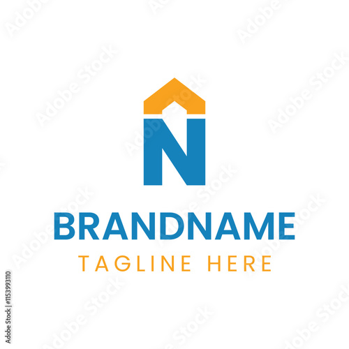 Letter N Home Property Logo, represent a house or property structure