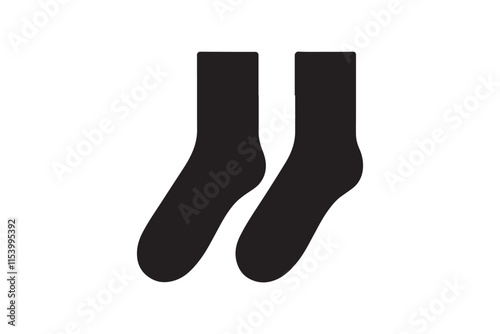 simple black an white socks vector silhouette isolated on a white background