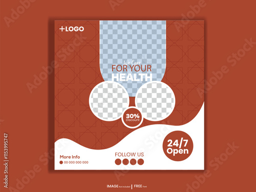 Health Care Medical Social Media Post design Template