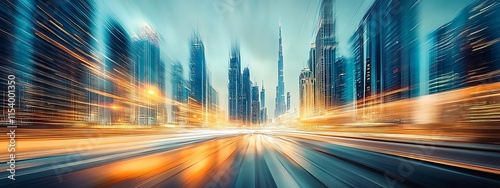 Motion blur photo of real gdp index chart uae- dubai city 5th 